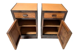 Two Art Deco Modernist Nightstands or Bedside Tables, 1920s 2
